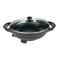 Brentwood 13" Black Nonstick Flat Bottom Electric Wok Skillet with Vented Glass Lid